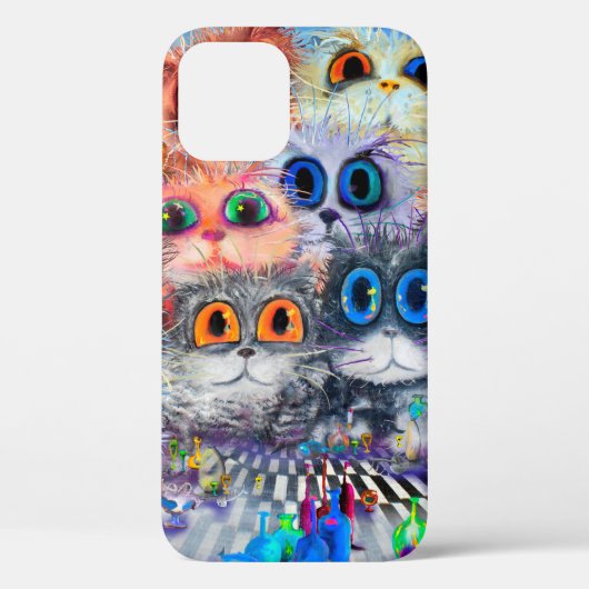 猫が描いた抽象的な背景、アクリー Case-Mate iPhoneケース (裏面)