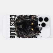 猫が支配する iPhone 16 Pro Max カー iPhoneケース (裏面横)