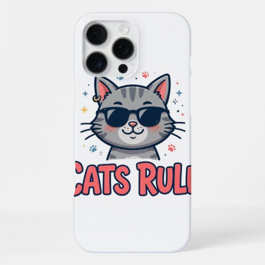 猫が支配する iPhone 16 Pro Max カー iPhoneケース (裏面)