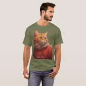 猫が支配するTシャツを着たオレンジタビー猫 Tシャツ (正面フル)