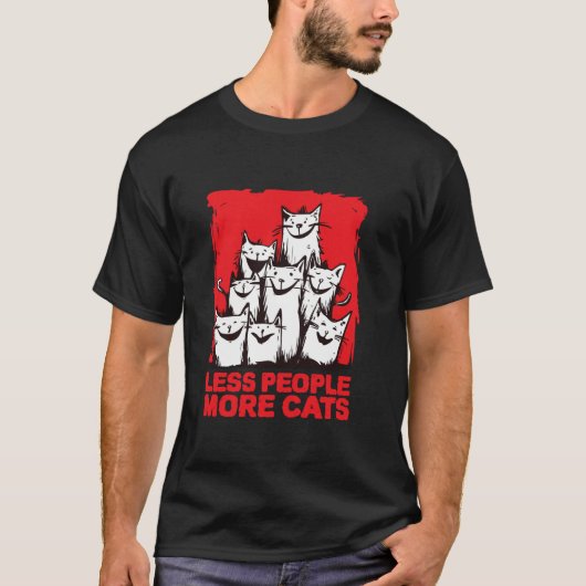 猫が放たれ愛に満ちた喜びの言葉もっと猫 Tシャツ (正面)