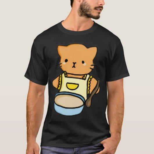 猫が料理中 Tシャツ (正面)