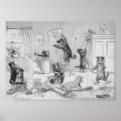 猫が春を掃除するルイス・ウェイン ポスター (正面)