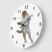 猫が時計遊を操る ラージ壁時計 (傾斜)