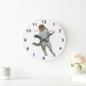 猫が時計遊を操る ラージ壁時計 (ホーム)
