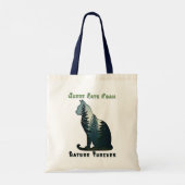 猫が暮らす街，自然が広がる森のアート トートバッグ (裏面)