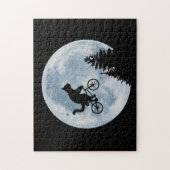 猫が月面に自転車で乗っている。 ジグソーパズル (縦)