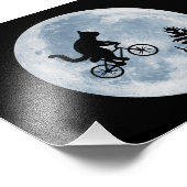 猫が月面に自転車で乗っている。 フォトプリント (角)