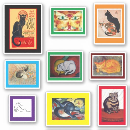 猫が有名な芸術 シール (正面)