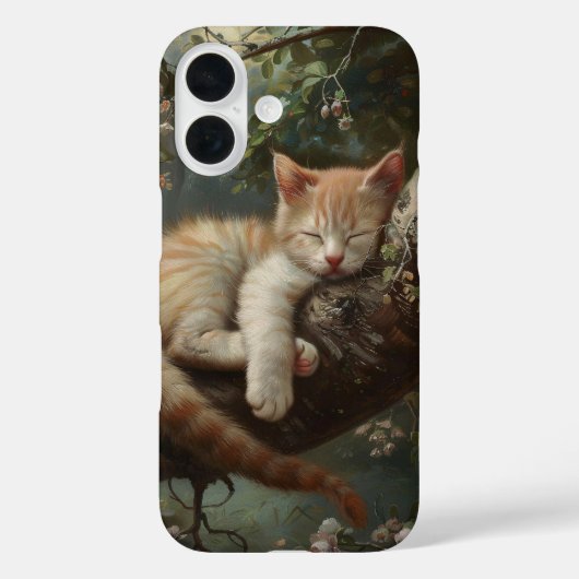 猫が木で寝るヴィンテージ Case-Mate iPhoneケース (裏面)