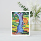 猫が木に隠れるフランツ・マルク ポストカード (スタンド正面)