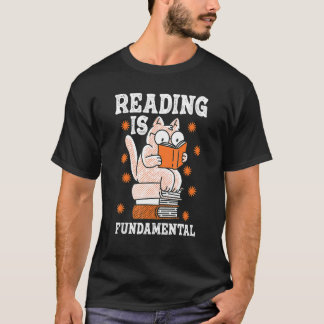 猫が本を読むことは基本 本の虫 ポエトリー L Tシャツ