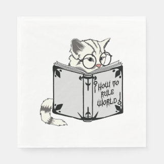 猫が本を読む  スタンダードランチョンナプキン