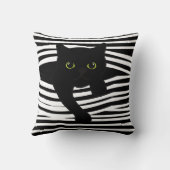 猫が枕からストライプ覗く クッション (裏面)