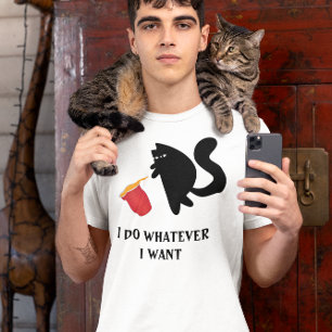 猫が欲しいものは何でもおもしろいする Tシャツ