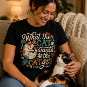 猫が欲しいものは猫が手に入れる 面白い猫好きグッズ Tシャツ