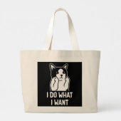 猫が欲しい事をするおもしろい ラージトートバッグ (裏面)