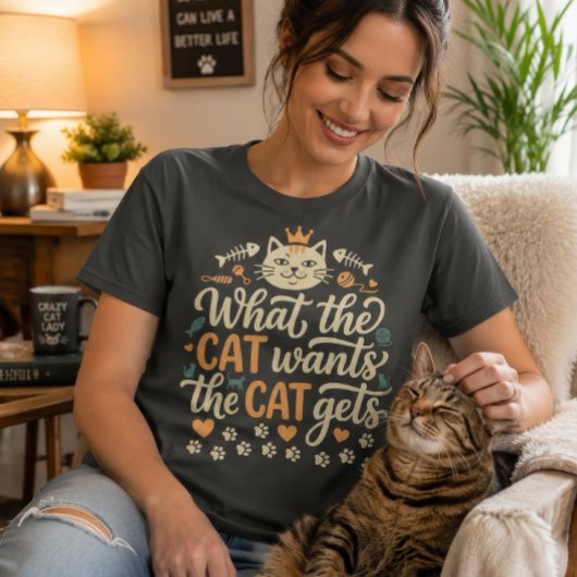 猫が欲しがるものは猫のもの 面白い猫好きグッズ Tシャツ