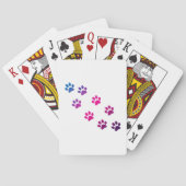 猫が歩いてかわいいピンクの紫 トランプ (裏面)