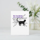猫が歩き回る ポストカード (スタンド正面)