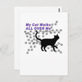 猫が歩き回る ポストカード (正面/裏面)