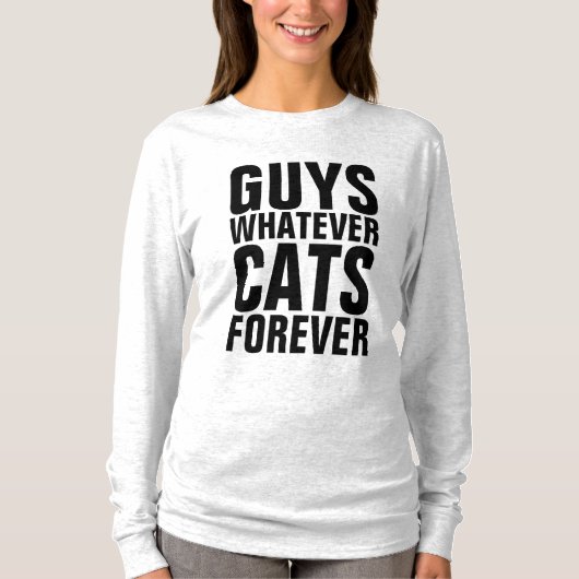 猫が永遠に猫おもしろいTシャツを着る Tシャツ (正面)