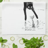猫が池に飛び込むアレクサンドル・ステインレン キッチンタオル (折り畳み)