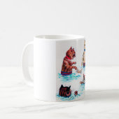 猫が泳いでいるビーチ、ルイワーイン コーヒーマグカップ (正面左)