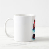 猫が泳いでいるビーチ、ルイワーイン コーヒーマグカップ (左)