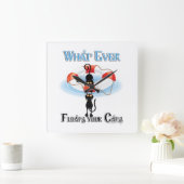 猫が浮くこと2 スクエア壁時計 (ホーム)