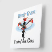 猫が浮くこと2 スクエア壁時計 (傾斜)