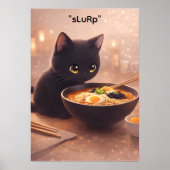 猫が深夜3時にラーメンを作るポスター ポスター (正面)