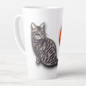 猫が満月に出会う カフェラテマグ (左アングル)