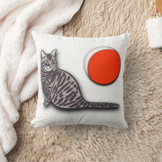 猫が満月に出会う クッション (ブランケット)