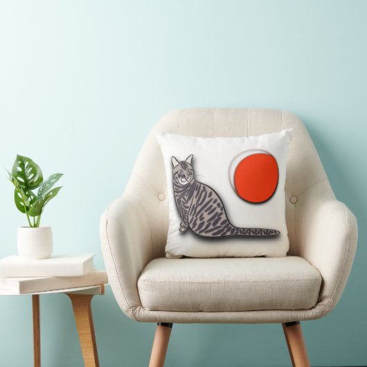 猫が満月に出会う クッション (椅子)