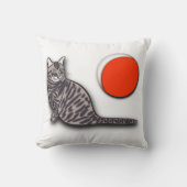 猫が満月に出会う クッション (正面)