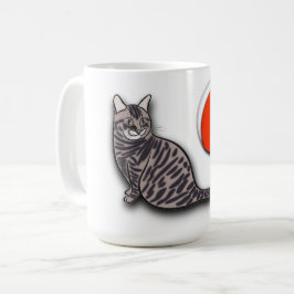 猫が満月に出会う コーヒーマグカップ