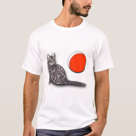 猫が満月に出会う Tシャツ