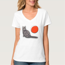 猫が満月に出会う Tシャツ