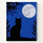 猫が満月の雑誌を見る ノートブック (裏面)