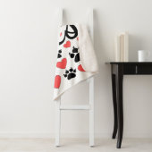 猫が爪と赤いハート シェルパブランケット (インサイチュ)