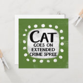 猫が犯罪歴のあるグリーティングカードを発行 カード (正面/裏面インサイチュ)