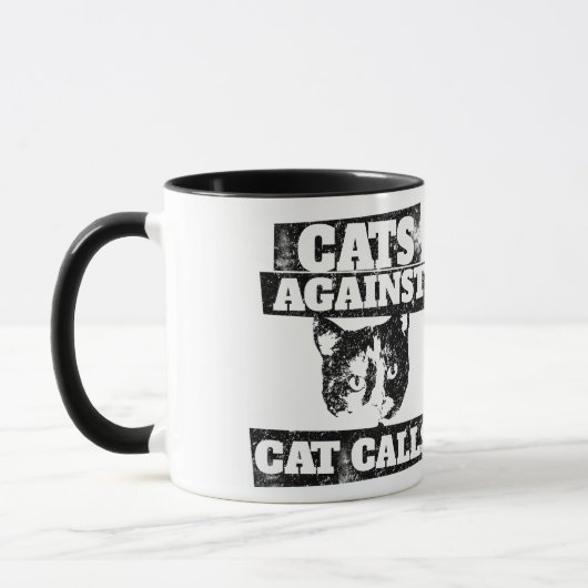 猫が猫を呼び寄せる マグカップ (左)