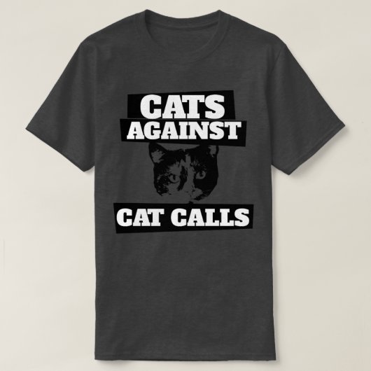 猫が猫を呼び寄せる Tシャツ (デザイン正面)