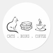猫が猫を飼う読者のためにコーヒーを本に出す ラウンドシール (正面)