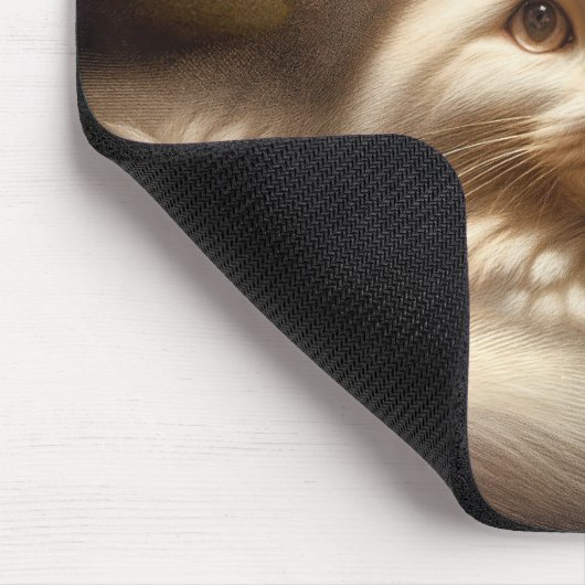 猫が猫陰に隠れ絵を描る マウスパッド (コーナー)