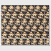 猫が猫陰に隠れ絵を描る ラッピングペーパー (フラット)