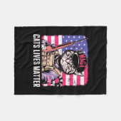 猫が生きる フリースブランケット (正面(横))