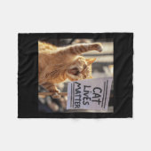 猫が生きる フリースブランケット (正面(横))