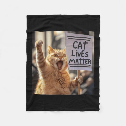 猫が生きる フリースブランケット (正面)